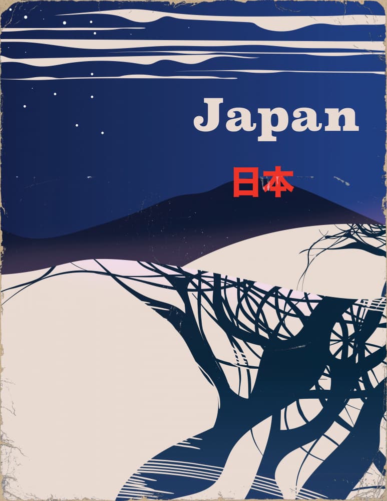 Mount Fuji Starry Night by Nicholas — canvas wall art