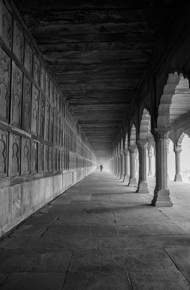 Ancient Corridor Solitary Figure by Nilendu Banerjee — canvas wall art
