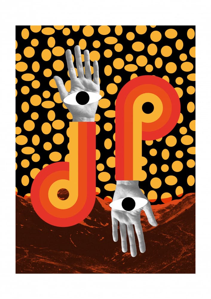 Surreal Hands Retro Vision by Frances Collett — canvas wall art
