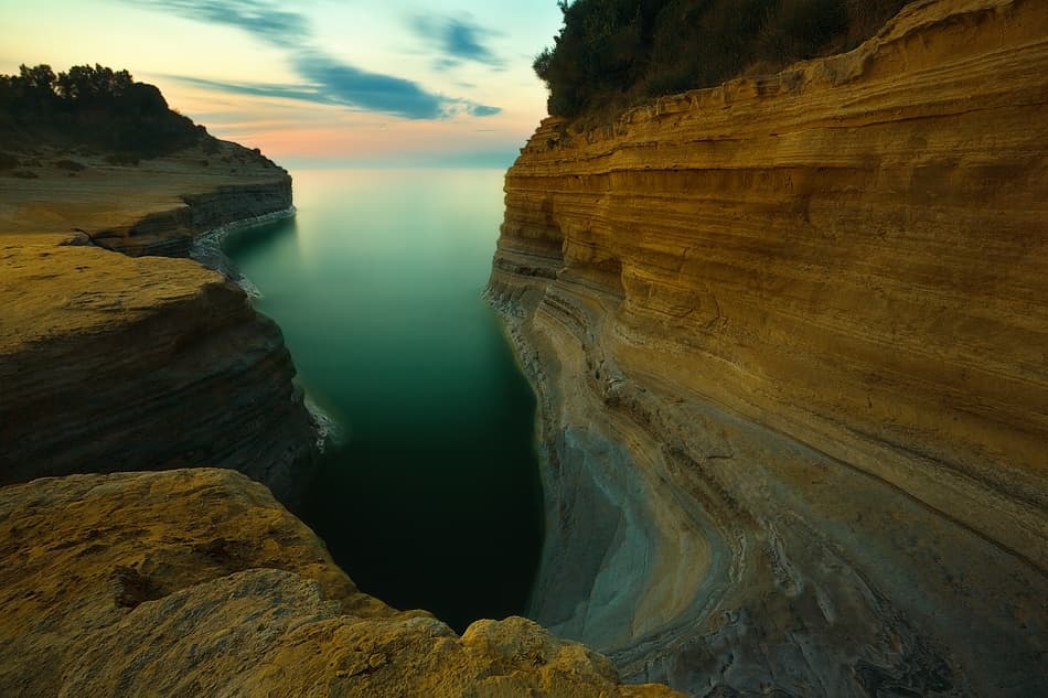 Golden Hour Sea Passage by Krzysztof Browko — canvas wall art