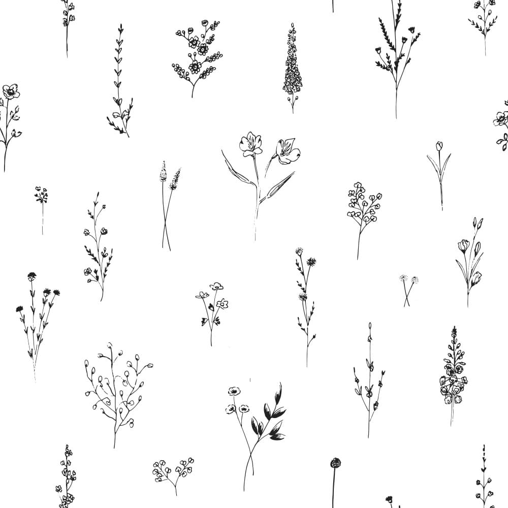 White Wildflowers Pattern