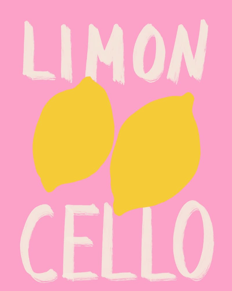 Pink Limoncello Lemons by Petra Lizde — canvas wall art