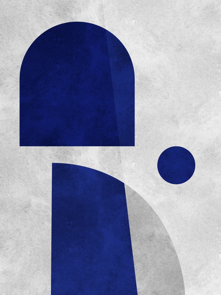 Minimal Blue Forms by Vitor Costa — canvas wall art