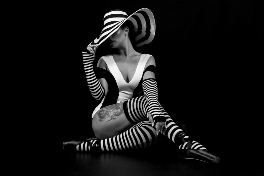 Striped Hat Glamour by Shay Lev Ari — canvas wall art