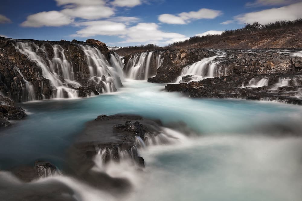 Serene Blue Waterfalls by Bragi Ingibergsson - BRIN — canvas wall art