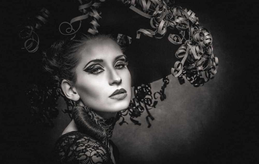 Dramatic Fashion Portrait by Hubert Bichler — canvas wall art