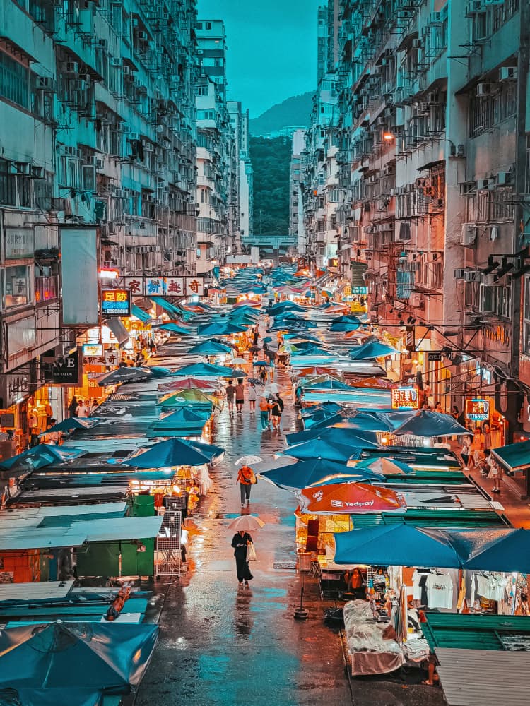 Hong Kong Market Rain by Tong Ho Chung Howard — canvas wall art