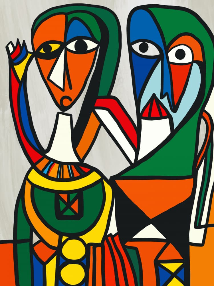 Colorful Abstract Figures by Little Dean — canvas wall art