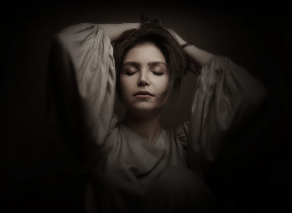 Pensive Woman by Moein Hasheminasab — canvas wall art