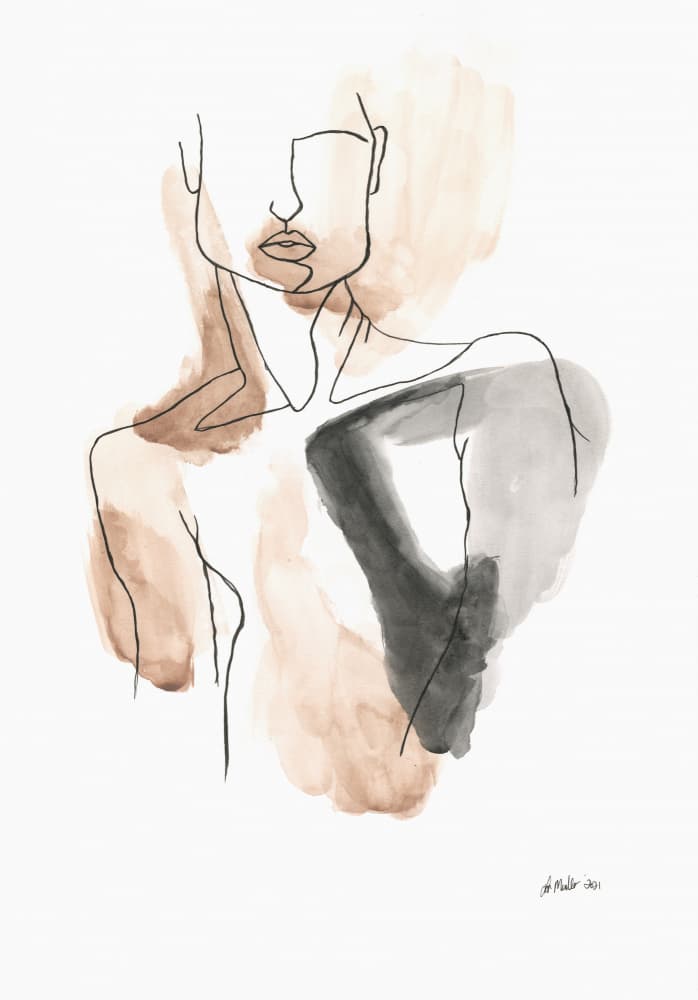 Serene Abstract Female Form by Lor Muller — canvas wall art