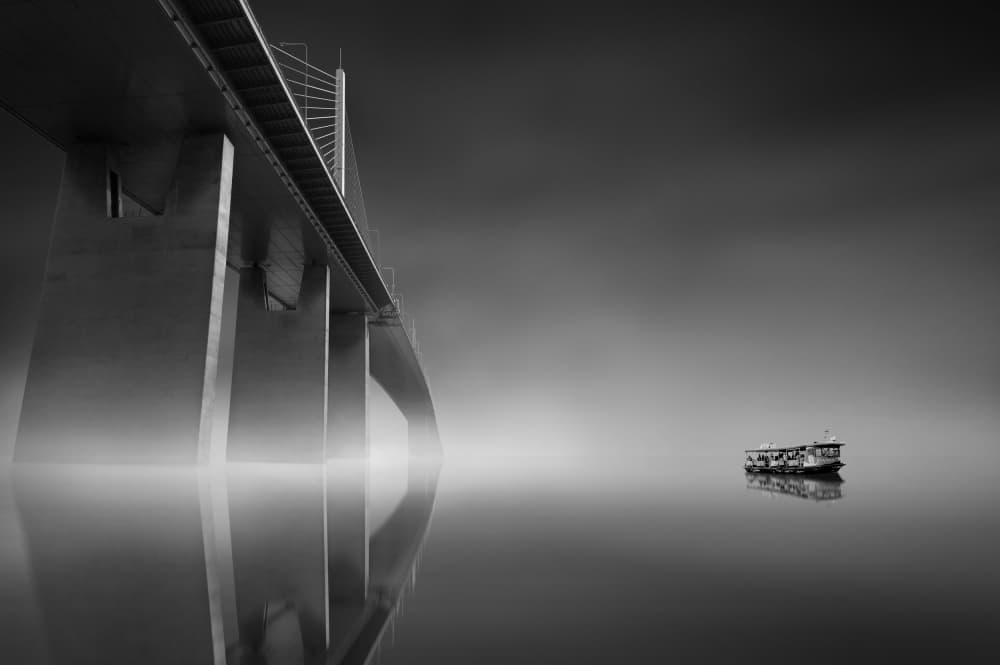 Modern Bridge Solitude by boonlertro — canvas wall art