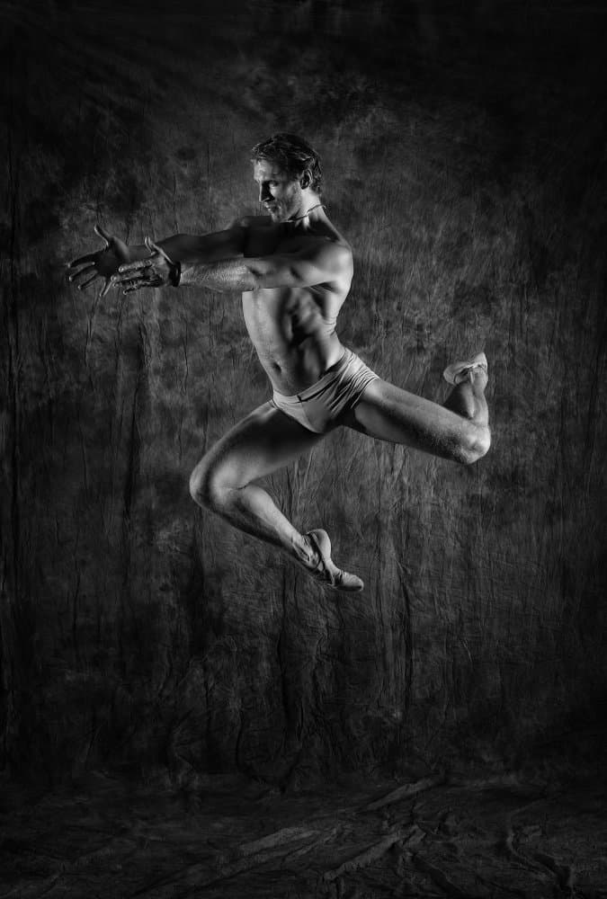 Leaping Male Dancer by Oles Paritskiy — canvas wall art