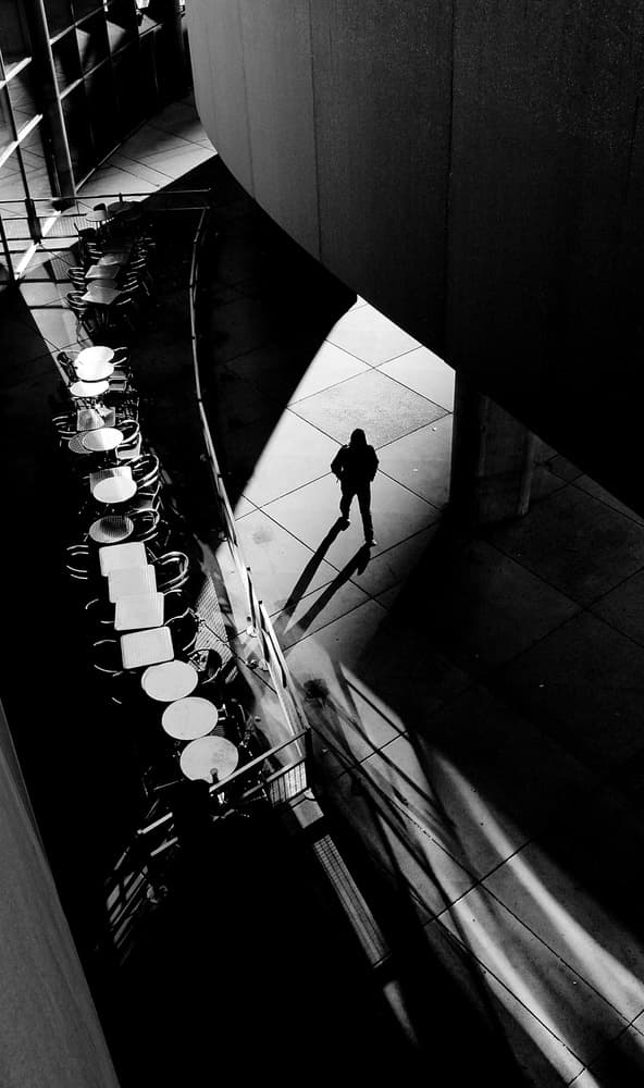 Solitary Walkway Shadows by Jian Wang — canvas wall art