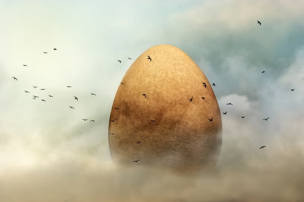 Floating Egg Dream by Piet Flour — canvas wall art