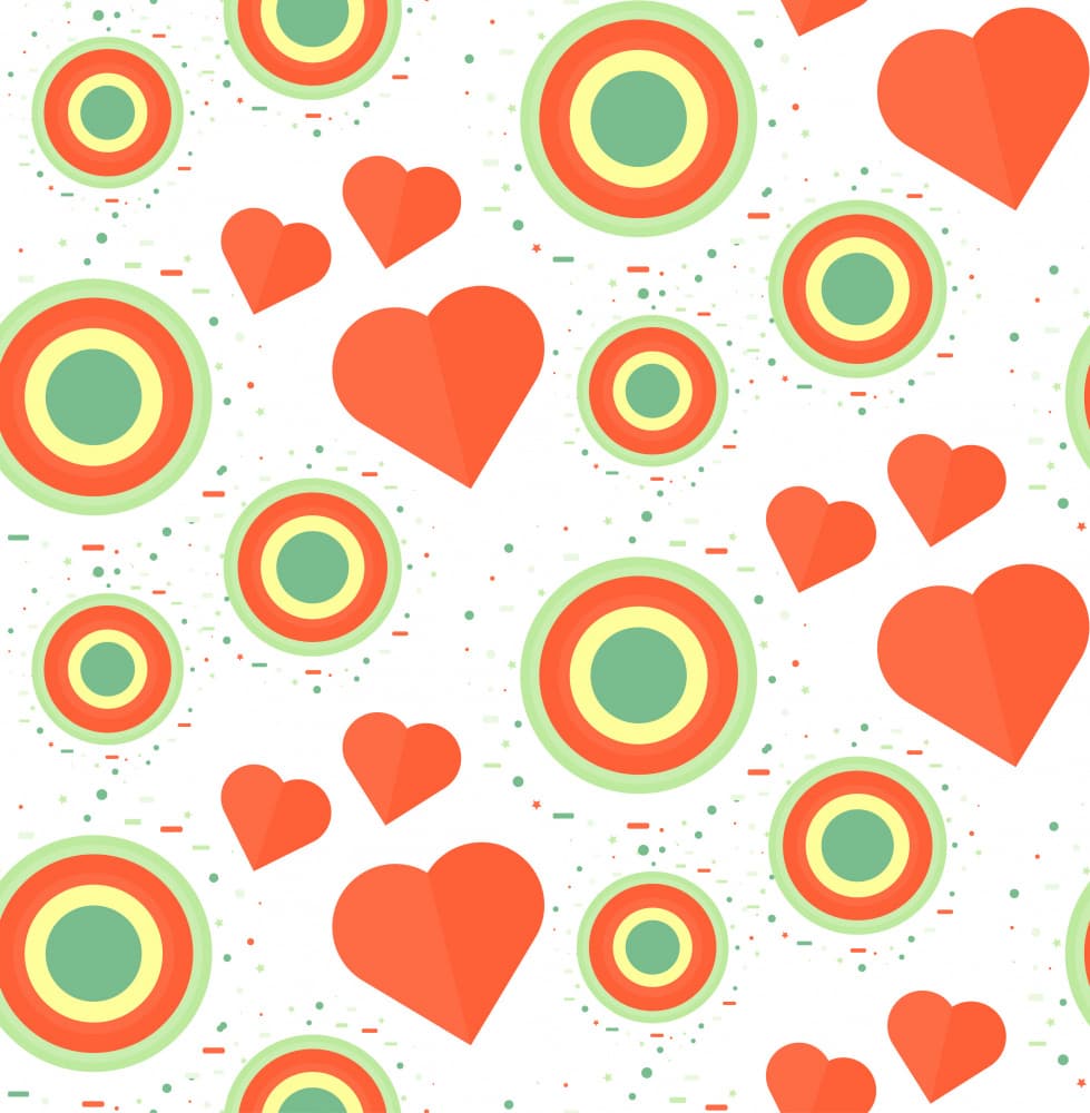 Sweet Hearts And Circles by Marika Barsrsind — canvas wall art