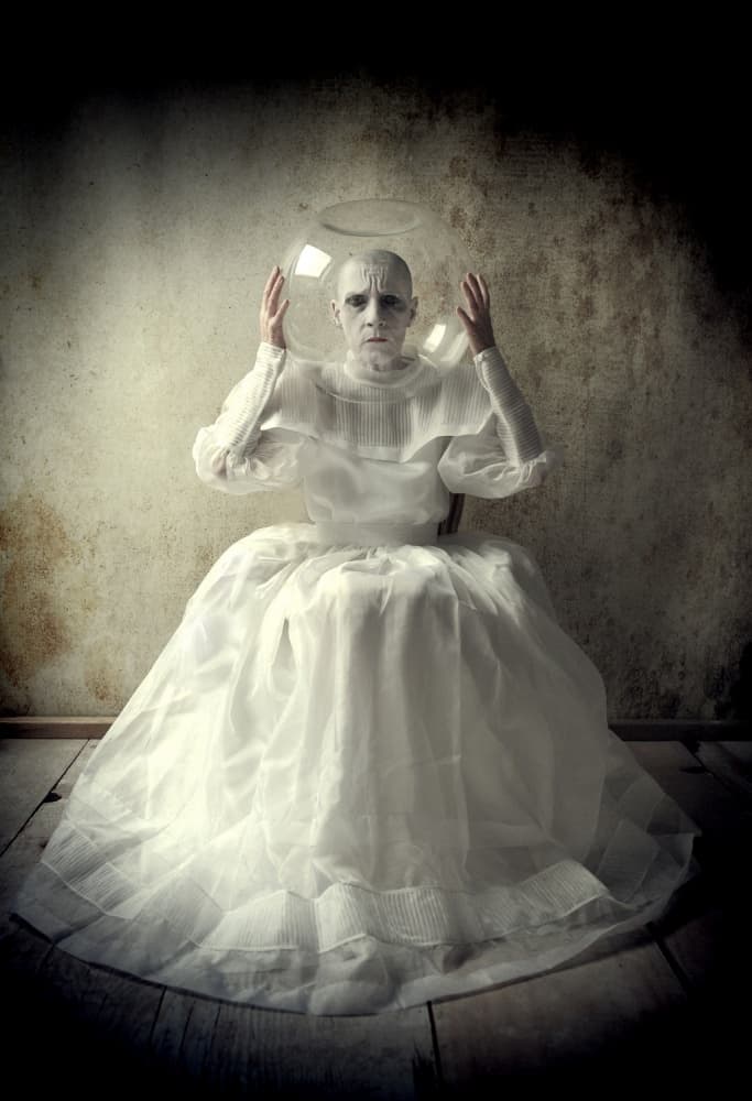 Surreal Figure In White by Monika Vanhercke — canvas wall art