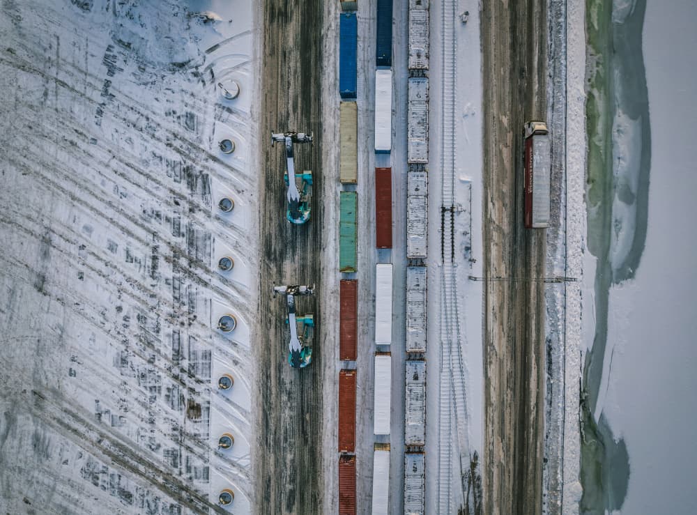Colorful Cargo Train by Carlos_Grury_Santos — canvas wall art