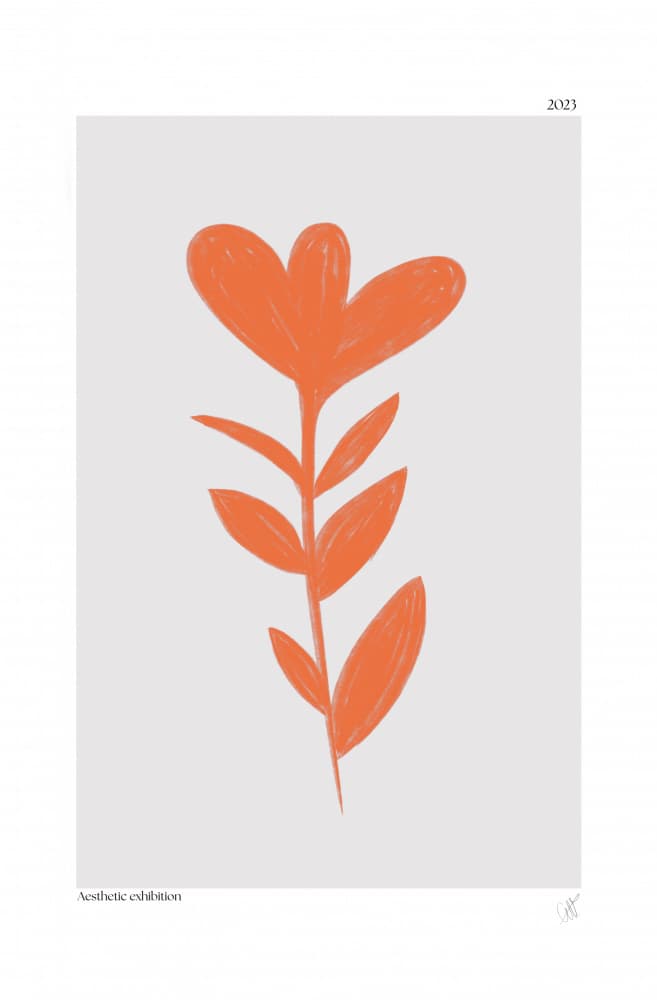 Minimalist Orange Botanical by Anne-Marie Volfova — canvas wall art