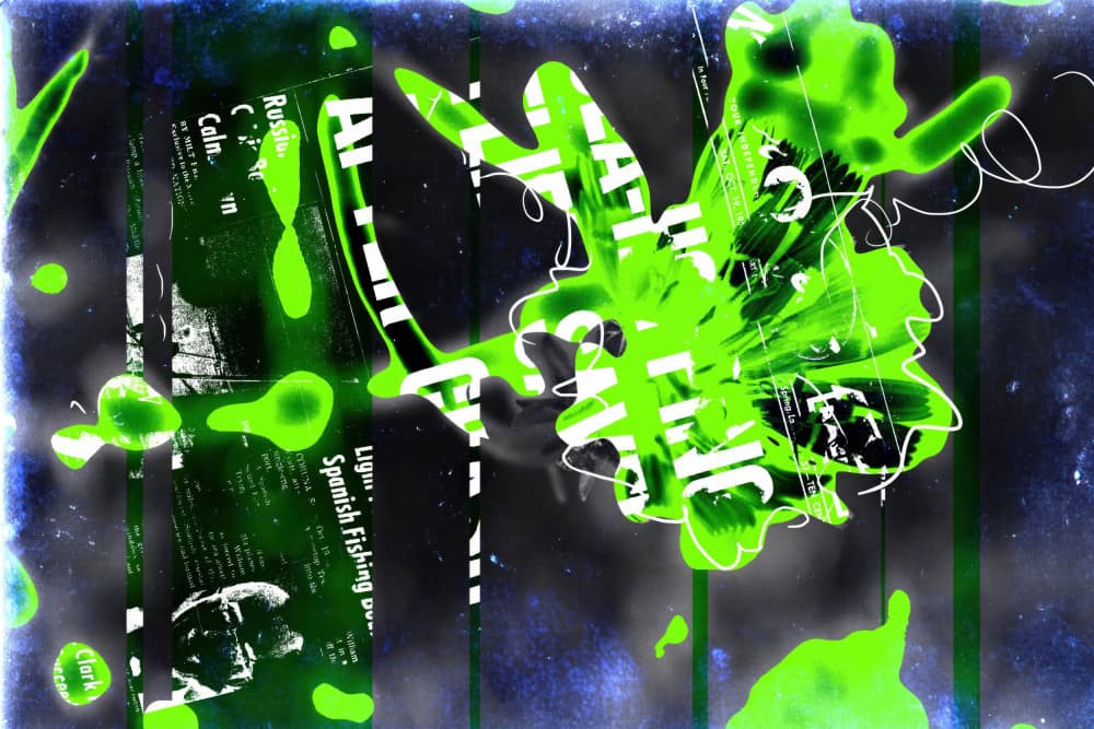 Neon Green Grunge Splash by Rafal Kulik — canvas wall art