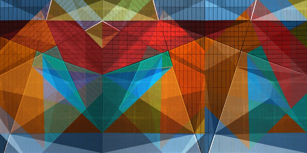 Vibrant Geometric Mosaic by Jois Domont ( J.L.G.) — canvas wall art
