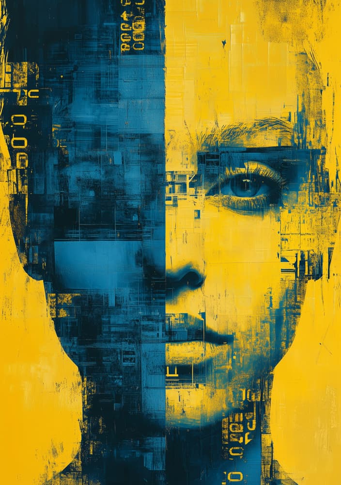 Digital Human Portrait by Layla Oz — canvas wall art