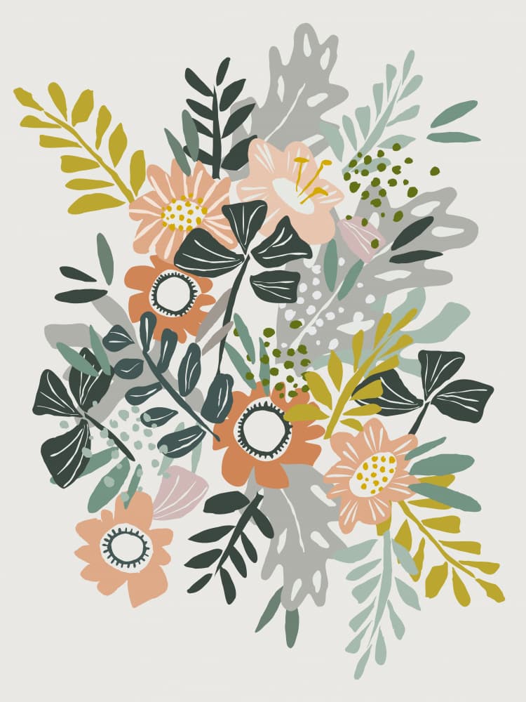 Stylized Floral Bouquet by Annick — canvas wall art