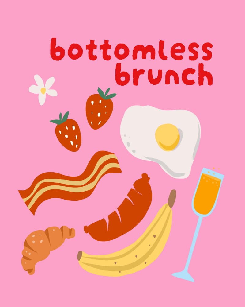 Bottomless Brunch Fun by Petra Lizde — canvas wall art