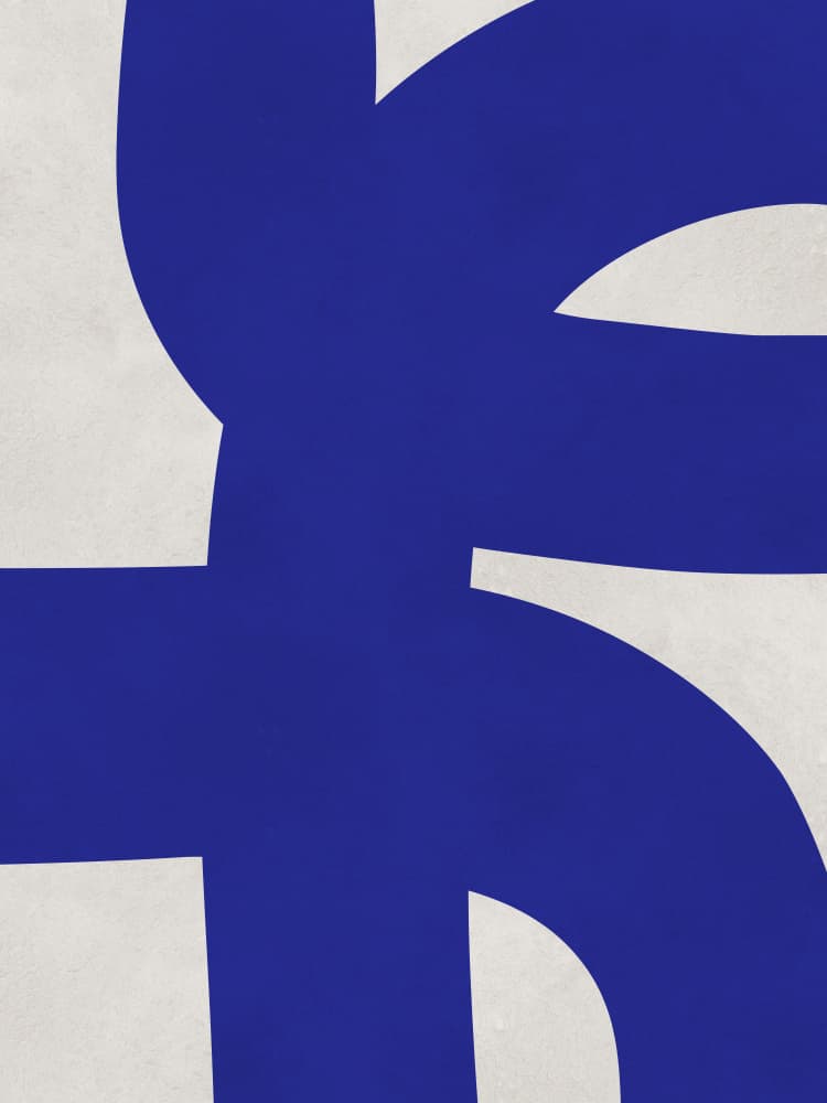 Bold Blue Curves by Vitor Costa — canvas wall art