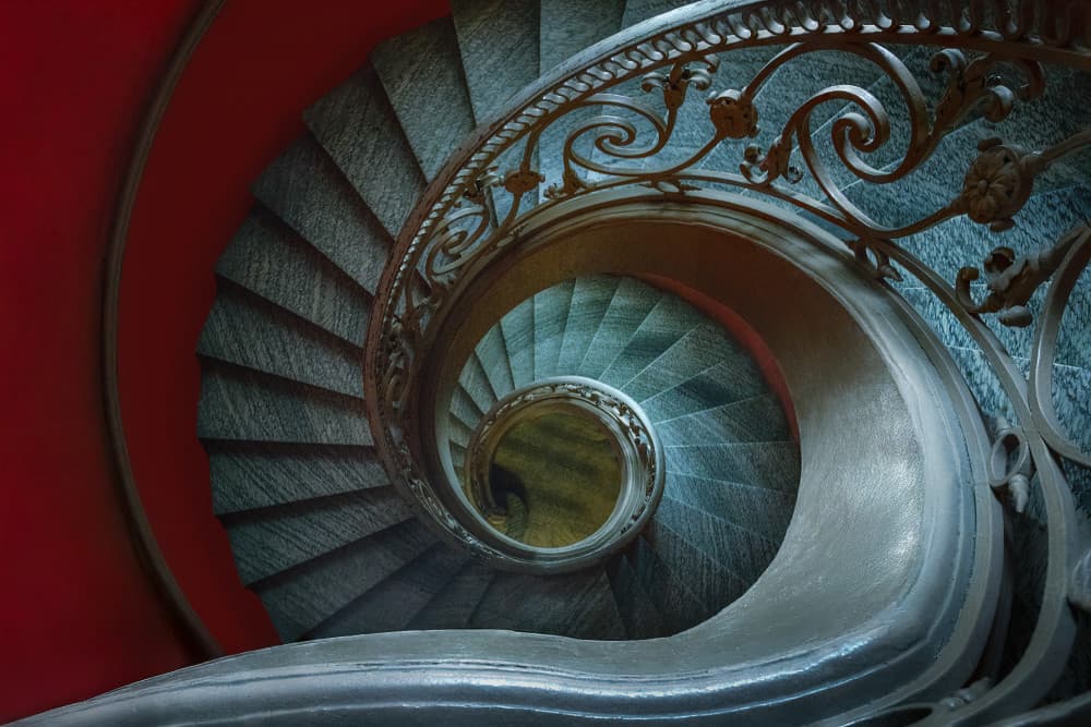 Elegant Spiral Staircase by Mei Xu — canvas wall art
