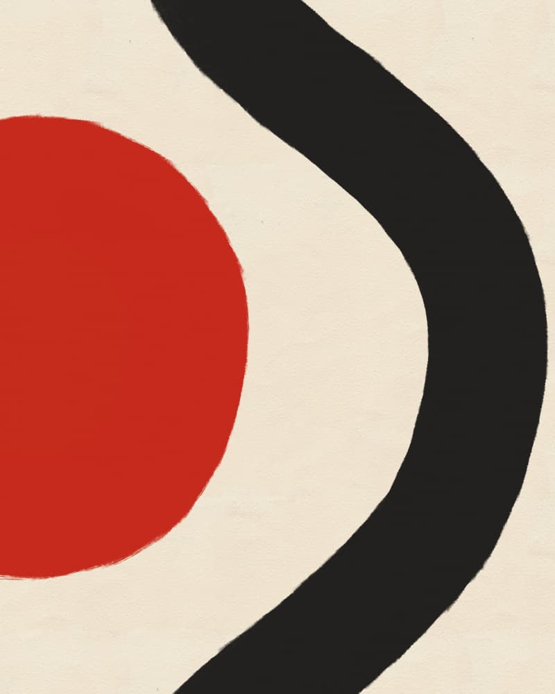 Abstract Red Black Curve by Deepthi s — canvas wall art