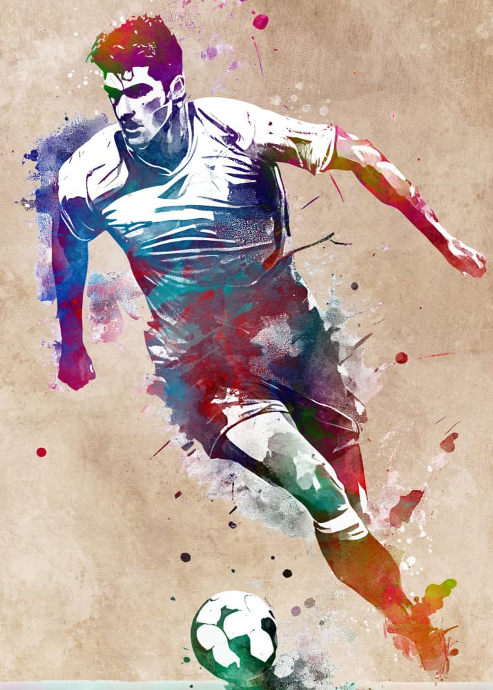 Dynamic Soccer Player by Justyna Jaszke — canvas wall art