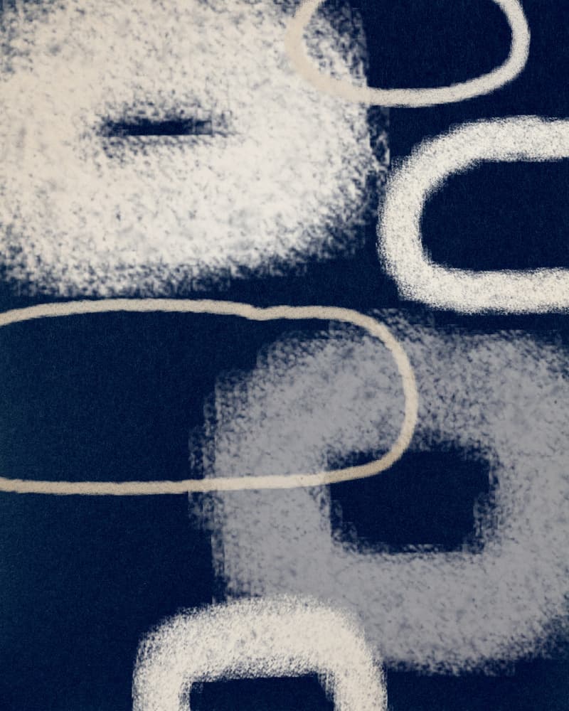 Soft Blue Shapes by Diana Jahns — canvas wall art