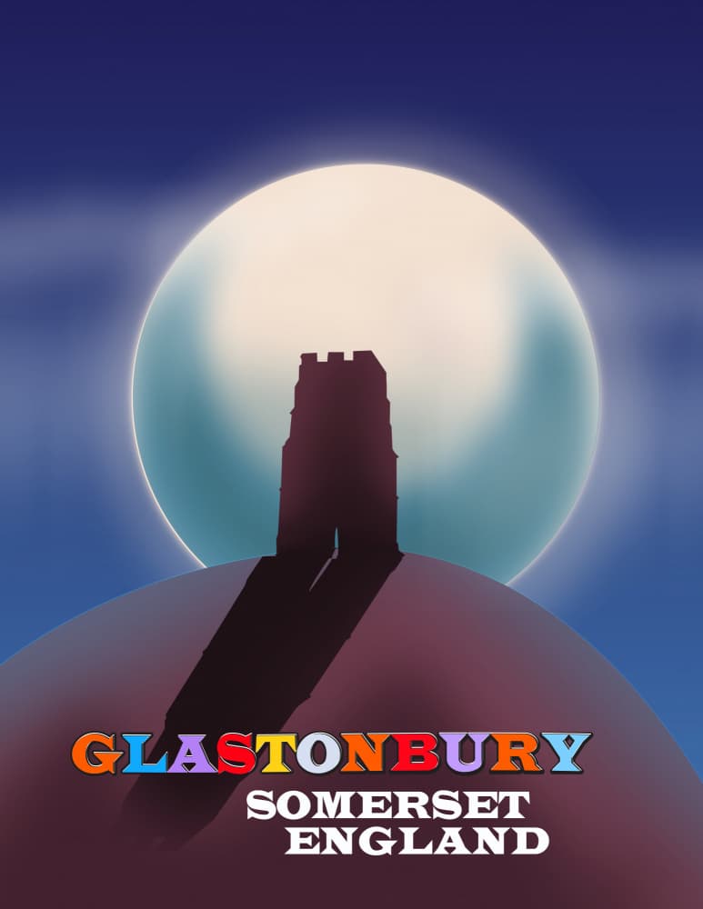 Glastonbury Tor Moonlit Night by Nicholas — canvas wall art