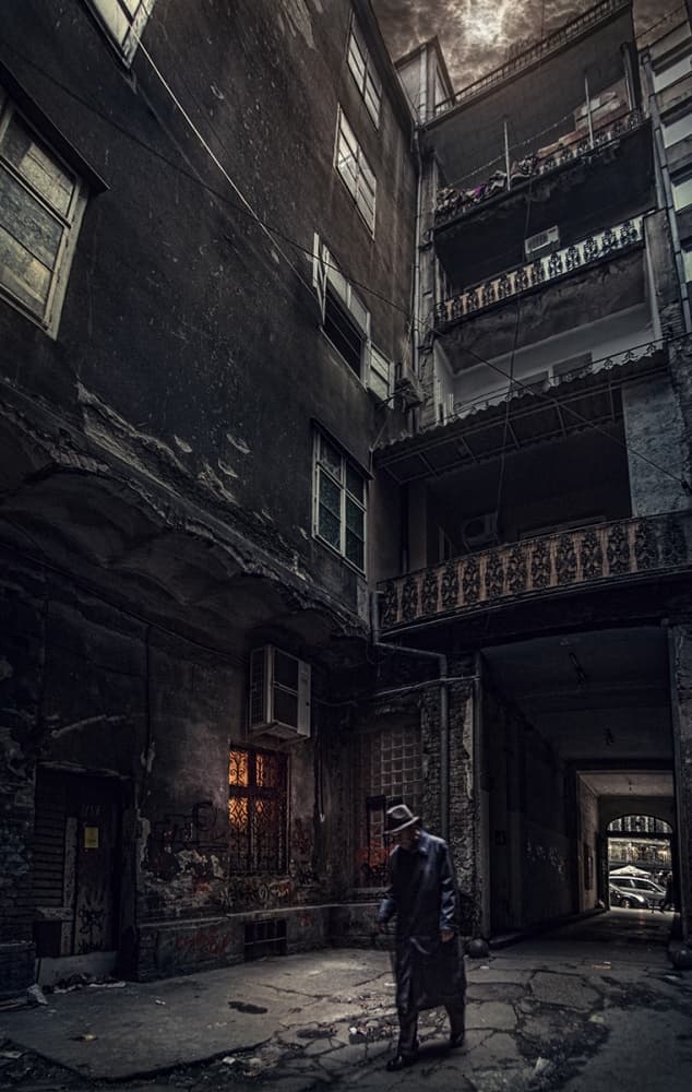 Man in Dark Alley by Bojan Dzodan — canvas wall art