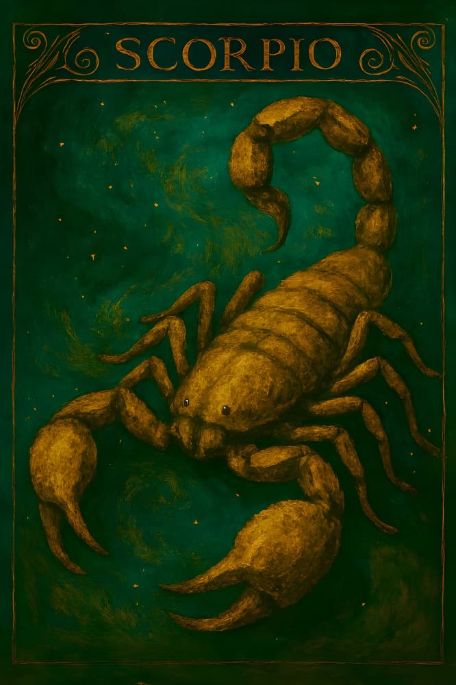 Mystical Golden Scorpio by HUGO — canvas wall art