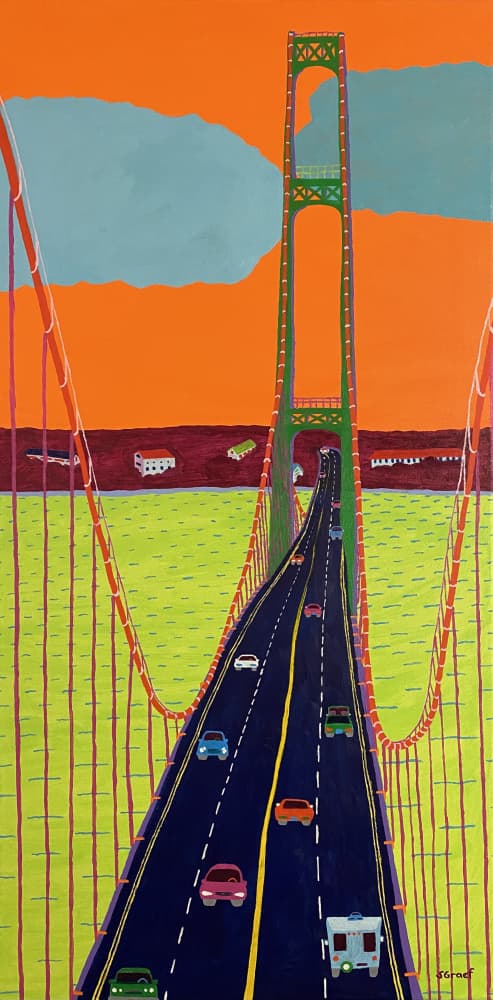 Mackinac Bridge by Sue Graef — canvas wall art