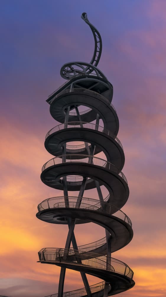 Sunset Spiral Tower by Mei Xu — canvas wall art