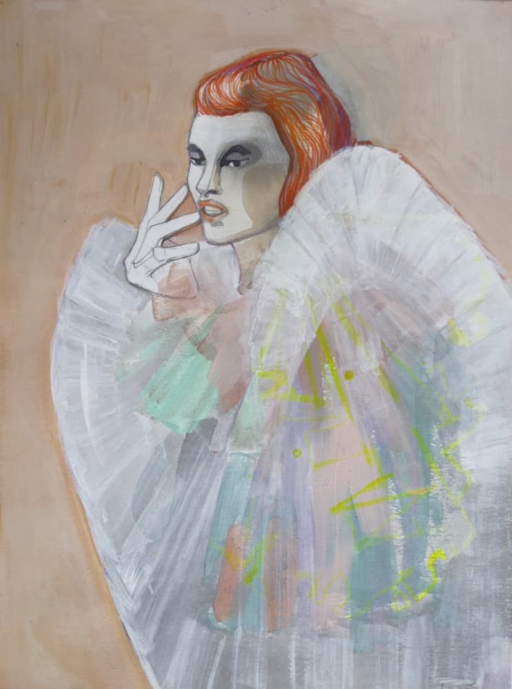 Red Haired Fashion Portrait by Doris Schmitz — canvas wall art