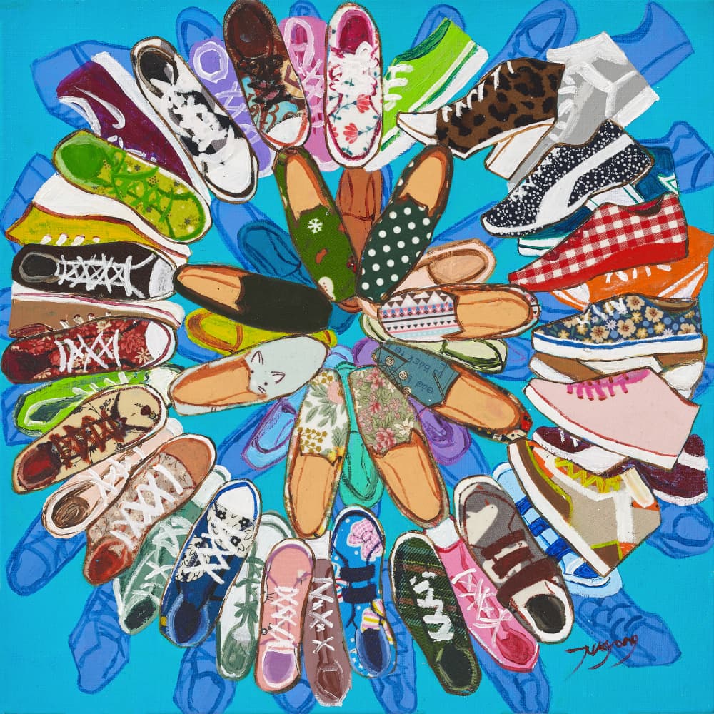 Colorful Shoe Collection by Jukyong Park — canvas wall art