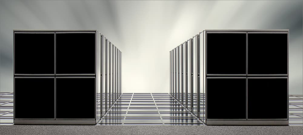 Futuristic Server Corridor by Gilbert Claes — canvas wall art