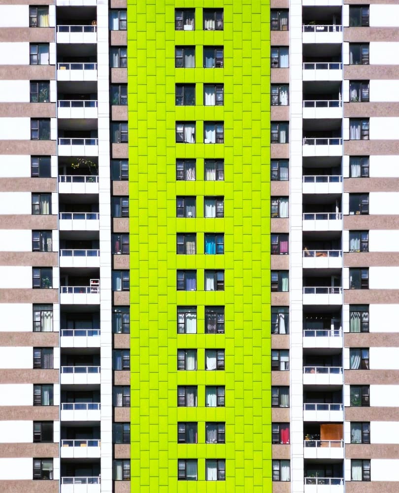 Green Urban Facade by Jasmine Zhang — canvas wall art