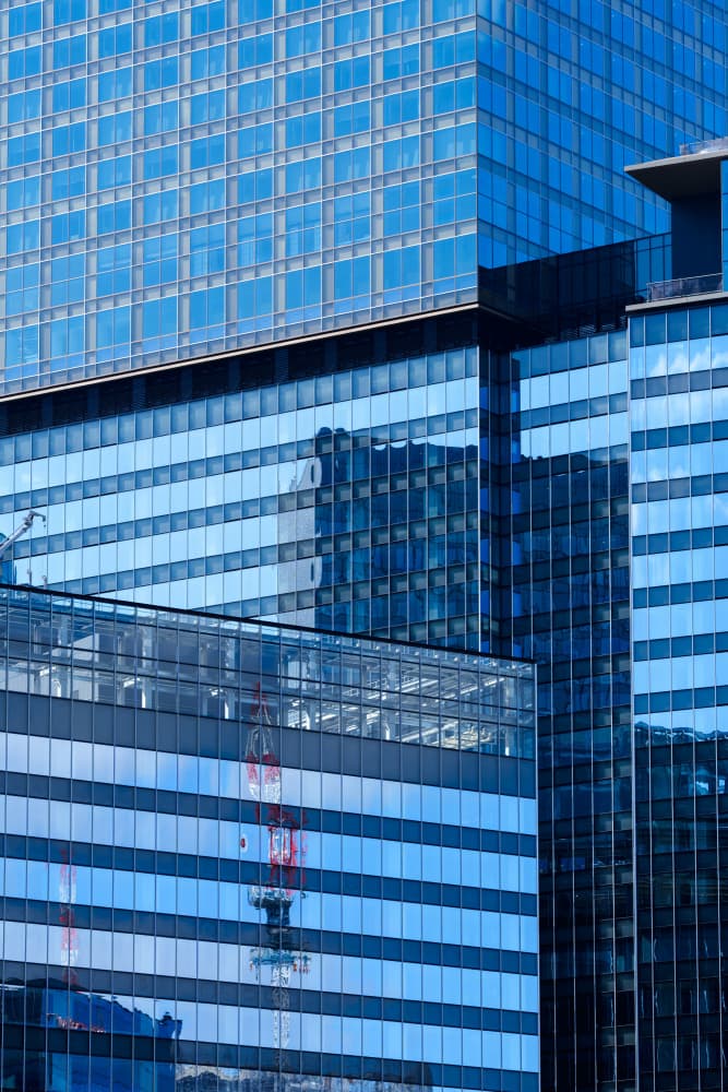 Blue Glass Reflections by KAZUTAKA niigata — canvas wall art