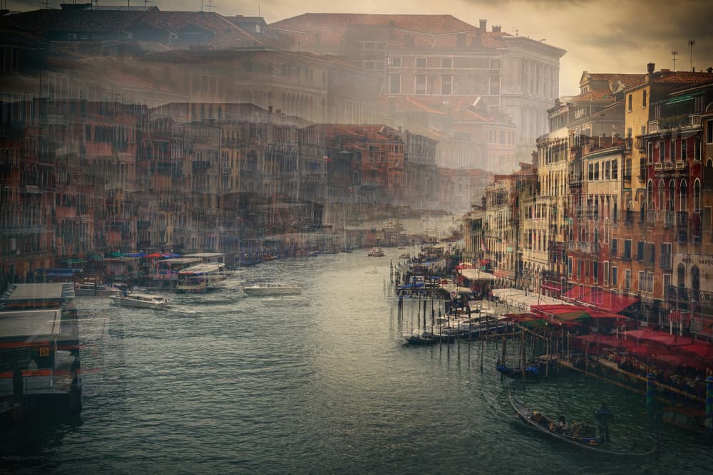 Moody Venice Canal by Daniele Atzori — canvas wall art