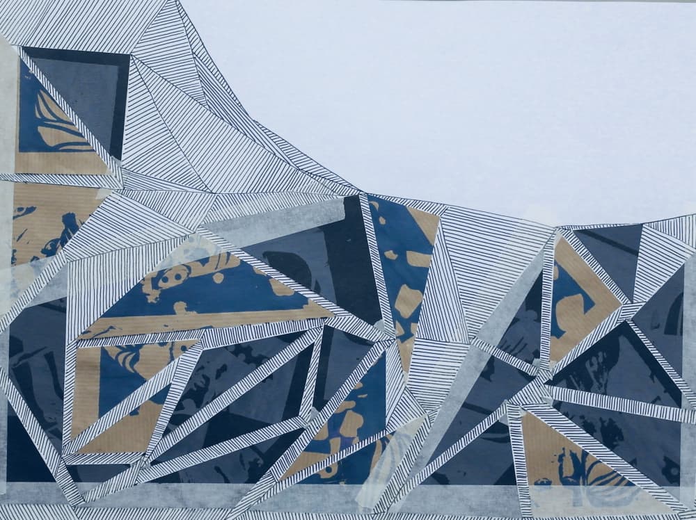 Geometric Blue Abstraction by kellymariesmith — canvas wall art