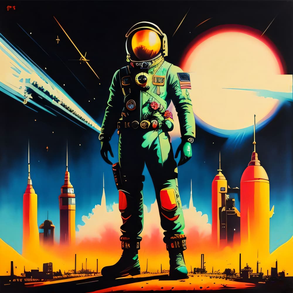 Retro Future Astronaut by Cicero Spin — canvas wall art