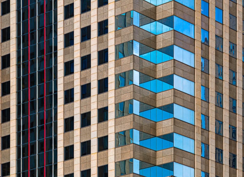 Geometric City Reflections by Andrew Beavis — canvas wall art