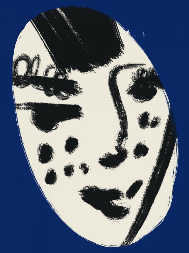 Modern Abstract Face by Little Dean — canvas wall art
