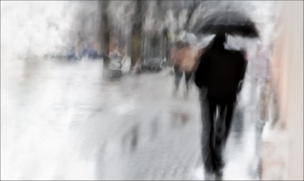 Rainy City Walk by Gilbert Claes — canvas wall art