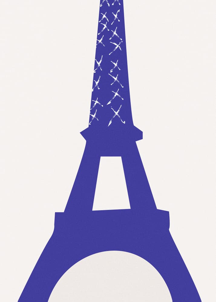 Blue Eiffel Tower by Pictufy Studio II — canvas wall art