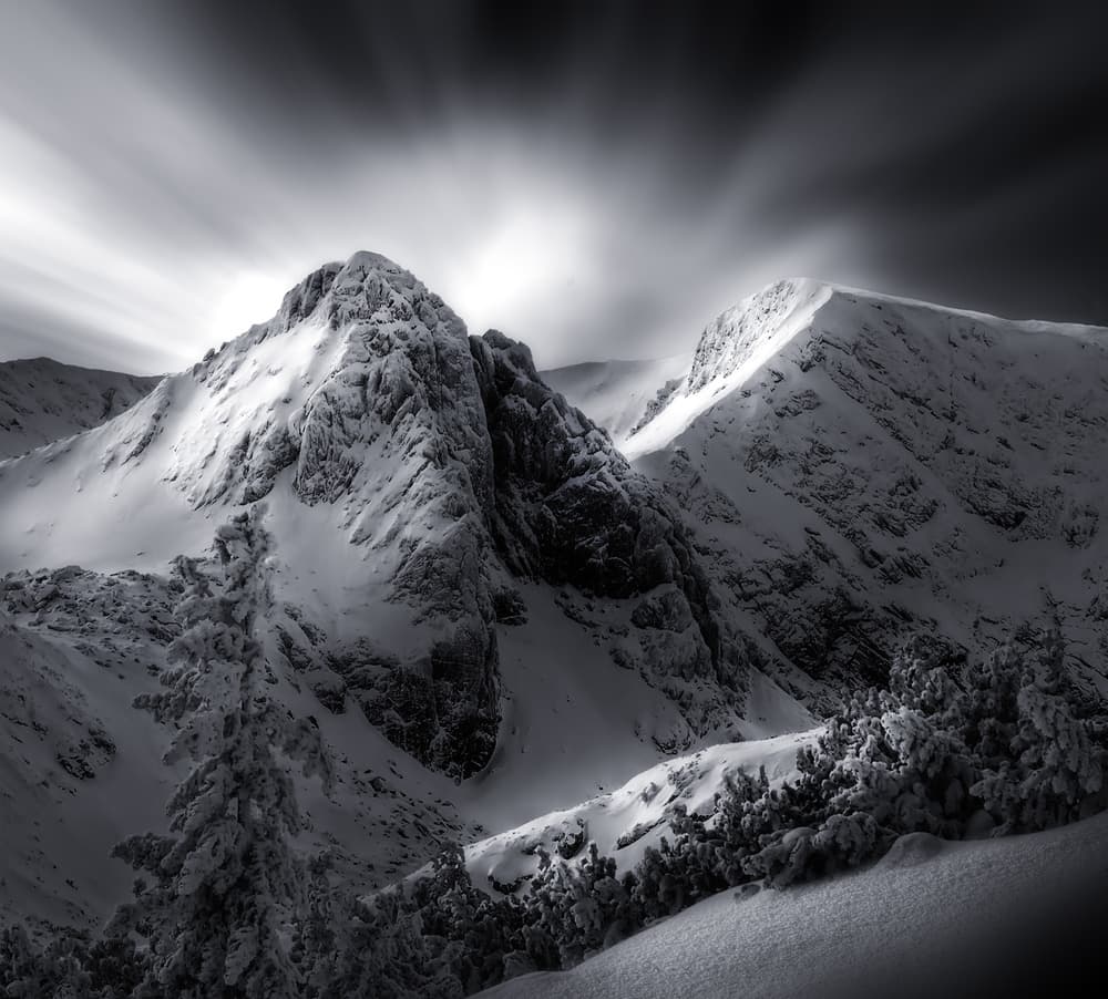 Dramatic Winter Peaks by Albena Markova — canvas wall art